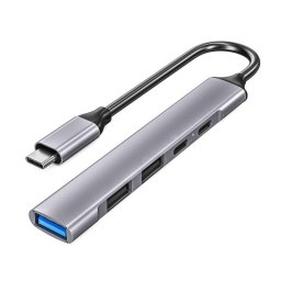 Hub DLH 5 puertos 5 Gbps modelo DY-TU4990 con carga 100 W y cable redondo