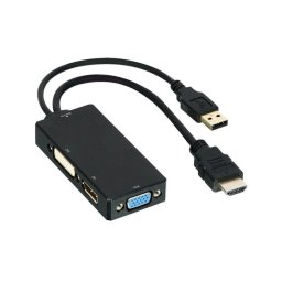 Adaptador de cable de vídeo DLH DY-TU4790 HDMI macho a DVI/VGA/DisplayPort hembra