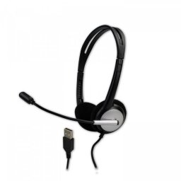 Auriculares MCL MK1A99BZCSQMUSBAB con cable USB, cancelación de ruido, oficina y call center, negros
