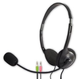 Auriculares MCL CSQ-M/NZ con cable, conexión 3,5 mm, llamadas y música, negro