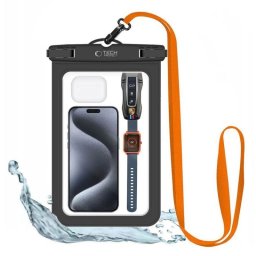 Funda Impermeable Tech-protect Para Dispositivos De Hasta 8,9" - Negro/naranja