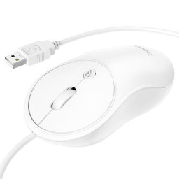 Ratón HOCO GM13 USB tipo A 1600 DPI Blanco Ambidextro Cable