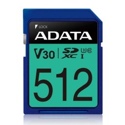 Tarjeta de memoria ADATA Premier Pro 512 GB SDXC Clase 10 UHS-I U3 V30 Azul