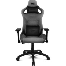 Silla gaming Drift DR220 tela gris oscuro reposabrazos 4D cojín lumbar
