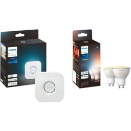 Lámpara LED inteligente Philips Hue White Ambiance GU10 Kit 2 Bombillas + Bridge