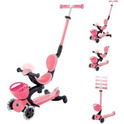 Scooter infantil GLOBBER Go-Up Baby Lights 360 rosa neón