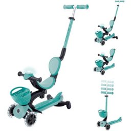 Vespa infantil GLOBBER Go-Up Baby Lights 360 Menta/Verde oscuro