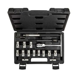 Neo Tools Kit Limpieza Inyectores Diésel 11-885, 17 Piezas, Herramientas De Acero Para Alojamiento Del Inyector, En Maletín De Plástico