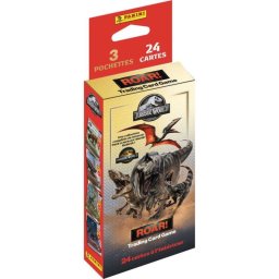 Panini Jurassic World 4 Tcg Blister Con 3 Sobres De 8 Cartas (24 Cartas) - Juego De Cartas Temático Dinosaurios Multicolor