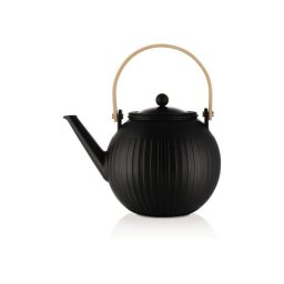 Bodum Douro Tetera Prensa Negra De Porcelana 1,5 L Con Filtro De Acero Inoxidable