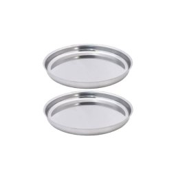 Fackelmann Set 2 Bandejas Para Marisco De Acero Inoxidable (inox), Redondas 34,7 Cm, Con Borde Elevado, Brillo Para Ostras Y Crustáceos