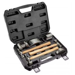 Juego De Martillos De Reparación De Carrocería Neo Tools Top-11-640, 7 Piezas, Martillos Con Mango De Madera Y Discos De Perfilado Para Chapa