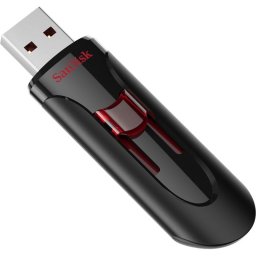 Unidad flash USB SanDisk Cruzer Glide 16GB USB 3.0 retráctil negra y roja
