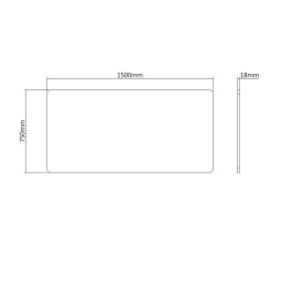 Kimex Tablero Para Escritorio Con Bordes Redondeados 150 X 75 Cm, Blanco