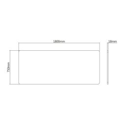 Kimex Tablero Para Escritorio Con Bordes Redondeados 180 X 75 Cm, Blanco