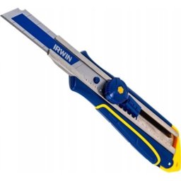 Cúter Profesional Irwin De 18 Mm Con Hoja Bimetal Retráctil, Tornillo De Bloqueo Manual Y Cargador Para 2 Hojas, Mango Ergonómico Antideslizante Y Cuerpo Abs