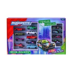 Set de vehículos Majorette Neon Racer 13 unidades escala 1/64 neón