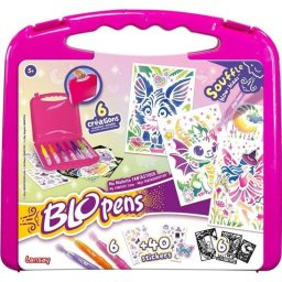 Set de arte portátil Blopens Lansay Ma Mallette Fantastique con 6 rotuladores y plantillas