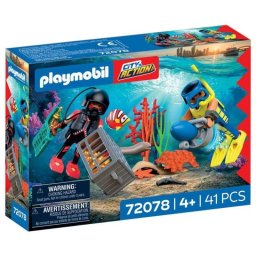 Conjunto Playmobil 72078 Policía Buceadora y Cofre del Tesoro con Scooter Acuático