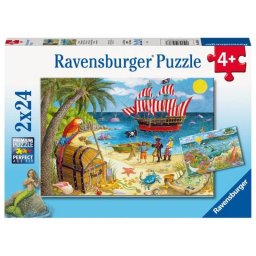 Set de Rompecabezas Ravensburger Kids 24 Piezas Piratas y Sirenas + 2 Pósters