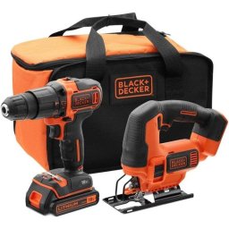 Kit de herramientas Black & Decker Taladro Percutor y Sierra de Calar 18V 1,5Ah