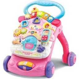 Andador de actividades VTech Super Talking 2 en 1 Rosa con panel musical desmontable