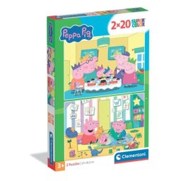 Puzzle Clementoni Peppa Pig 2x20 Piezas Infantil Cartón Grueso