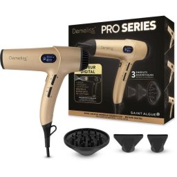 Secador de Pelo Profesional Iónico Saint Algue Demeliss Pro Series SAI-20034 3 Temperaturas 3 Velocidades con Accesorios Display Digital Oro