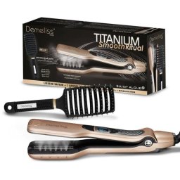 Plancha de Pelo Titanio Saint Algue Demeliss Titanium Steam 230°C 5 Ajustes Autoapagado Pantalla Dorado