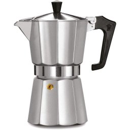 Cafetera Italiana Pezzetti Italexpress 6 Tazas Aluminio Mate Diseño Facetado