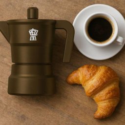 Cafetera italiana Pezzetti Solidexpress 0,3 L 6 tazas aluminio kaki mate