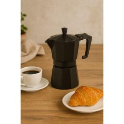 Cafetera Italiana de Moka Pezzetti Italexpress 3 Tazas Aluminio Mate Negro