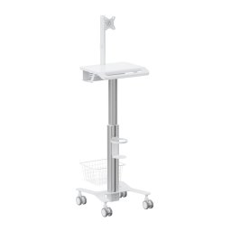 Kimex Carro Para Equipos Médicos Con Soporte Para Monitor 17"-27", Altura Regulable 80-120 Cm