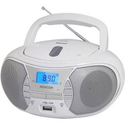 Reproductor de radio CD portátil Sencor SPT 2700 WH Bluetooth 5.0 USB MP3 FM Blanco