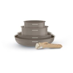 Juego de sartenes y cazuelas Arthur Martin AM9192 5 piezas cerámico taupe mate