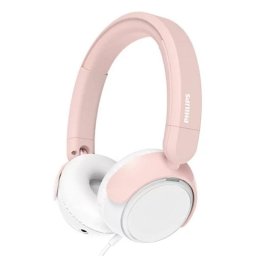 Auriculares Philips TAK2000PK/00 con cable, micrófono integrado y diseño ajustable rosa
