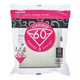 Filtro de café desechable Hario VCF-02-100W Papel Blanco 100 unidades