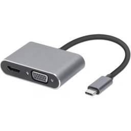 Hub USB iBox 4 en 1 con USB-C HDMI VGA y carga 100W