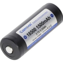 Batería Li-Ion 18500 Keeppower 1500 mAh 3,7V Button Top