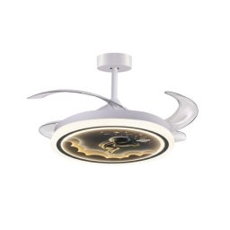 Ventilador de Techo con Luz Bel Air Houston Mini 96W Ø91cm 6 Velocidades Motor DC Aspas Retráctiles Mando