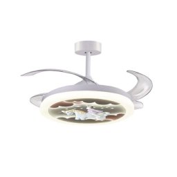 Ventilador de Techo con Luz Bel Air Home Unicornio 96W 91cm 6 Velocidades Motor DC Aspas Retráctiles Mando