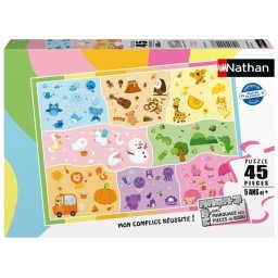 Puzzle Infantil Nathan 45 Piezas World Of Colours 5+ Años Secciones Por Colores