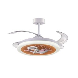 Ventilador de Techo con Luz Bel Air Home Delfín Mini 96W 91cm 6 Velocidades Motor DC Aspas Retráctiles Mando