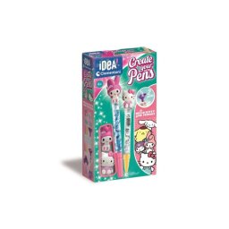 Clementoni Idea! Create Your Pens Set Diy De 2 Bolígrafos Hello Kitty Y My Melody, Con Tintas De Colores Y Accesorios Decorativos