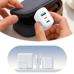 Cargador de pared GaN Joyroom JR-TG6 30W 3 puertos USB-C Lightning USB-A