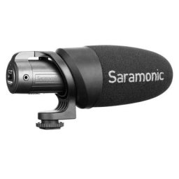 Micrófono Saramonic CamMic condensador shotgun con soporte antivibración