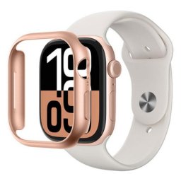 Funda Protectora Amazingthing Apple Watch Series 10 46mm Oro Rosa Policarbonato