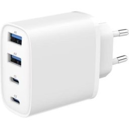 Cargador rápido USB 40W Gembird GaN 4 puertos USB-C/USB-A