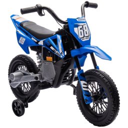 Aiyaplay Moto Eléctrica Para Niños 12v Con 2 Motores Y Suspensión Trasera Azul