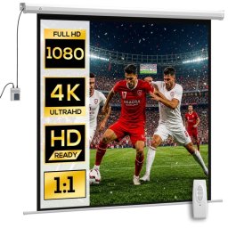 Homcom Pantalla De Proyector Eléctrica 85 Pulgadas Con Control Remoto Blanco